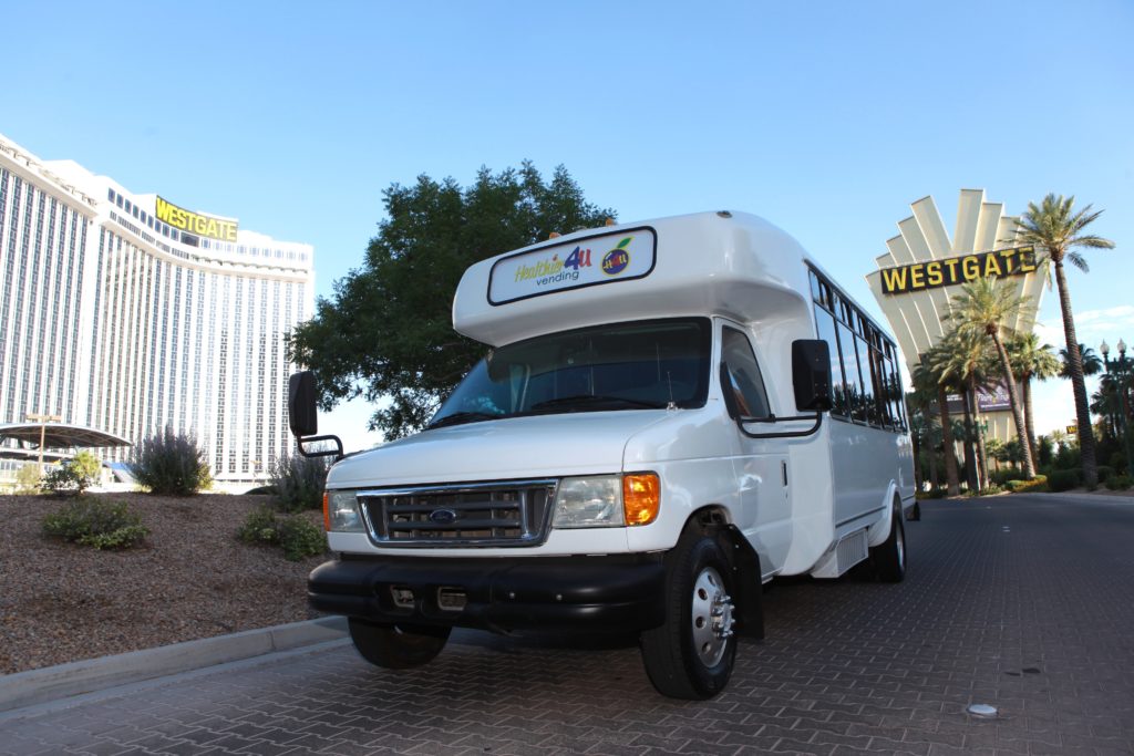 healthier 4u vending shuttle parked at the westgate hotel and casino